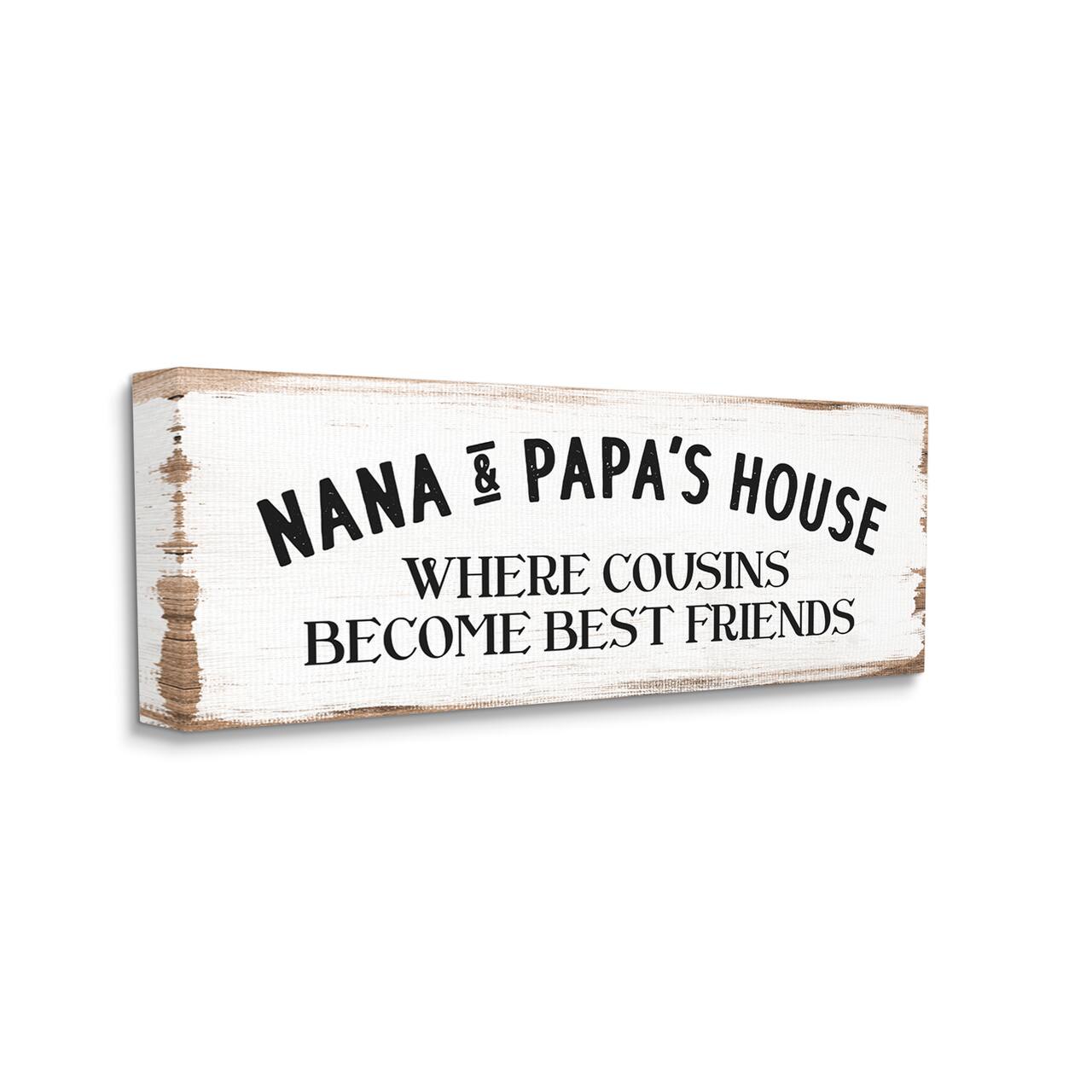 Stupell Industries Nana & Papa's House Greeting Traditional Family Canvas Wall Art